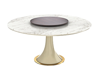 Light Luxury Round Dining Table 3d model