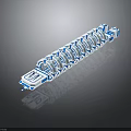 Blue And White Spiral Structure Component Designed For Spacecraft Missions