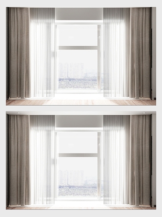 modern curtain floor-to-ceiling window curtain 3d model