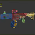 Futuristic Tactical Gun 3D Model With Drum Magazine Scope And Mechanical Details