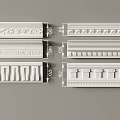 Various Decorative Gypsum Cornice Designs With Ornate Patterns And Detailed Dimensions 3d model