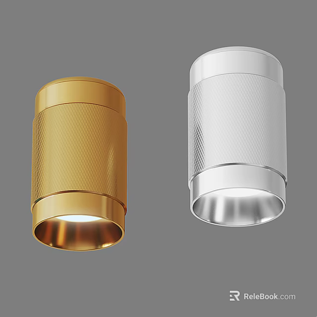 Modern Gold And Silver Downlights Spotlights With Sleek Design For Interior Lighting 3d model 