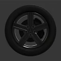 Modern Car Tire With Stylish Alloy Rim And Detailed Tread Pattern Design