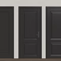 Black Security Doors Modern Design With Steel Panels Secure Locks And Handles 3d model