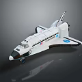 Detailed NASA Space Shuttle Model With White Body And Black Wings