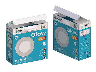Factor Glow Smart Switch 12 Pack Blue Packaging Box Design 3d model