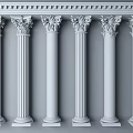 Classical Roman Columns With Ornate Capitals And Various Shaft Designs