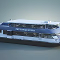 Double Decker East River Ferry With Blue Exterior And Design