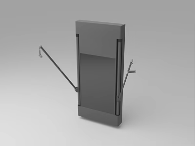 Gray Metal Sports Equipment With Extendable Arms And Wall Mount Design For Fitness 3d model
