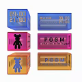 Colorful Wall Lamp With Teddy Bear Design Time Display And Happy Message