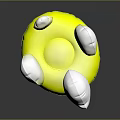 Bright Yellow Green Inflatable Water Float Sports Equipment With Silver Head Design