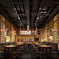 Spacious Traditional Chinese Hotpot Restaurant With Wooden Tables Lanterns And Decorations