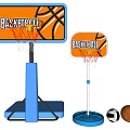 Kids and Adult Basketball Hoop Sports Equipment with Adjustable Stand and Balls