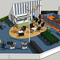 Modern Fitness Studio With Open Design Green Walls Glass Ceiling And Workout Equipment