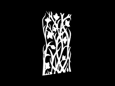 Decorative Partition With Intricate Branch And Leaf Openwork Design For Interior Decoration 3d model