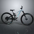 Modern Mountain Bike with Black Seat Large Off Road Tires and Silver Frame