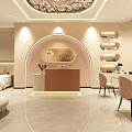 Ying Shiyi Mall Store Manicure Eyelash One Stop Service With Arched Door Round Windows And Green Plants