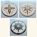 Decorative Circular Floor Tiles With Colorful Geometric Patterns And Intricate Designs