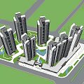 Jinsheng Garden Residential Gateway With High Rise Buildings Shops People Walking And Blue Sky
