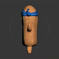 Cute Cartoon Bread Character With Blue Headband Smiling Face And Waving Arms