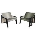 Stylish Single Chair With Beige Dark Green Upholstery Black Frame Woven Armrests
