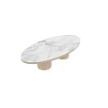 Elegant Modern Functional Table With Oval Marble Tabletop And Golden Metal Legs Design
