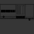 Commercial Coffee Bar Equipment with Wooden Design Black Cabinets Coffee Machine and Cup Storage