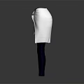 White Tied Apron With Dark Blue Leggings Stylish Modern Fashion Outfit