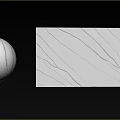 White Marble Decorative Component With Spherical Shape And Textured Wall Design