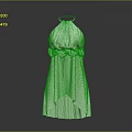 Fashionable White Halter Neck Dress with Bow Belt and Asymmetrical Hem Design