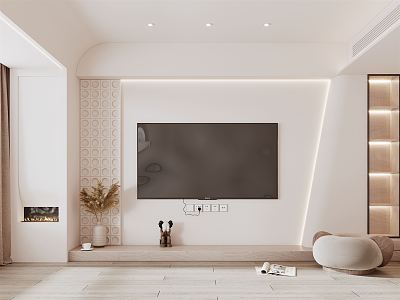 Modern TV background wall TV wall 3d model