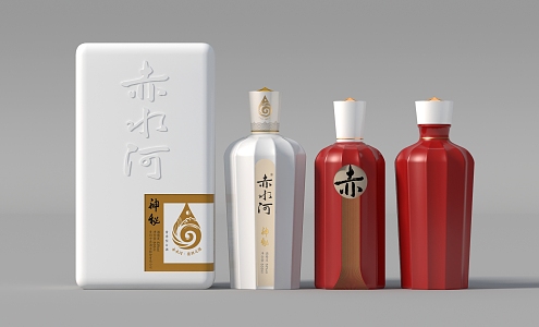 Liquor bottle packaging 3d model