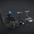 Modern Leisure Chair with Carbon Fiber Structure Adjustable Armrests and Side Trays