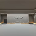 Cultural Tourism Hall Interior Design With Starry Ceiling Golden Characters And Dark Walls