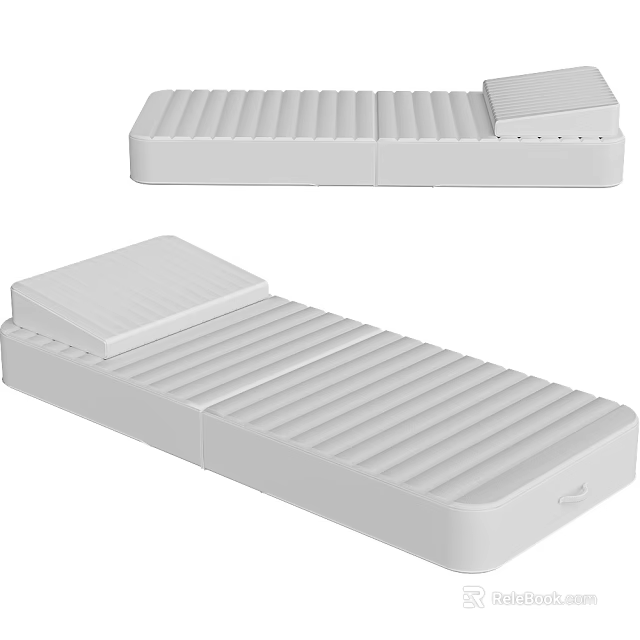 White Striped Mattress Design With Comfortable Top Pad And Supportive Layers 3d model 