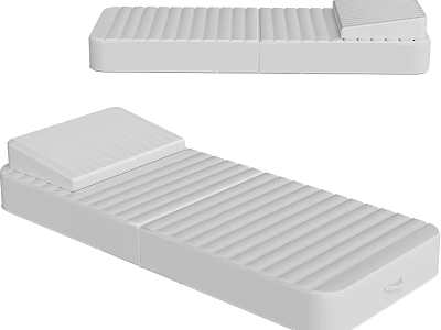 White Striped Mattress Design With Comfortable Top Pad And Supportive Layers 3d model