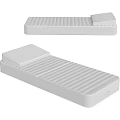 White Striped Mattress Design With Comfortable Top Pad And Supportive Layers 3d model