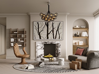 French Living Room 3d model