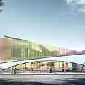 Modern School Building Complex With Glass Facades Outdoor Play Areas And Green Surroundings For Students