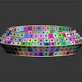 Commercial Equipment Circular Double Ring Design With Colorful Panels Featuring Various Symbols And Letters
