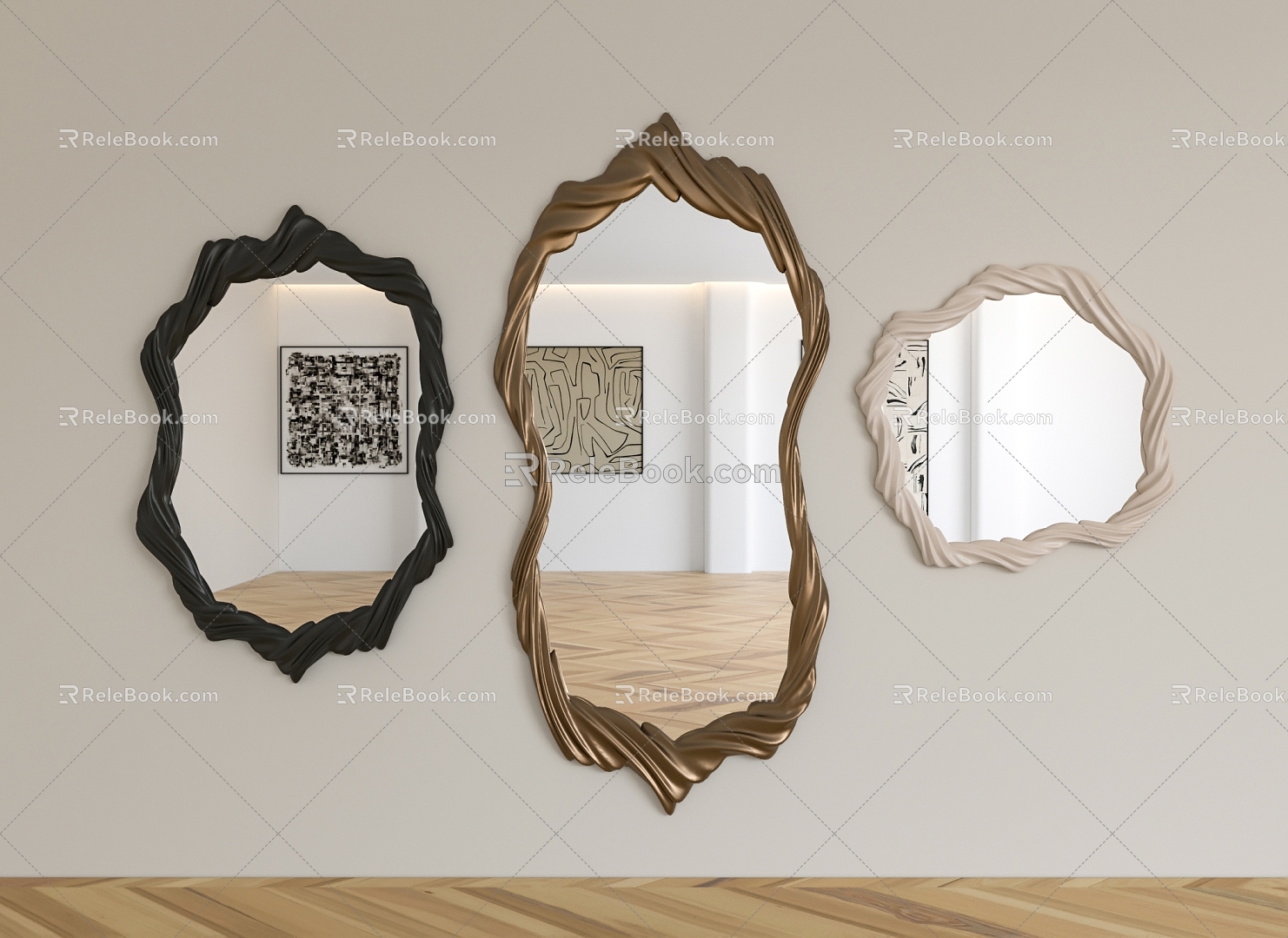 Full-body mirror bathroom mirror decorative mirror 3d model