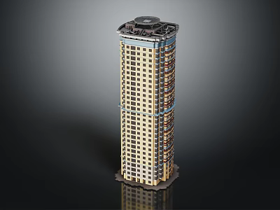 Future Architecture Design Of Futuristic Skyscraper With Glass Facade And Innovative Top Structure 3d model
