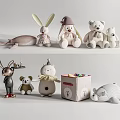 Cute Soft Plush Stuffed Toys Collection Featuring Bunny Bear And Whale