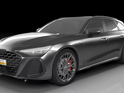 Audi Sporty Wagon With Silver Body Black Grille And Red Brake Calipers 3d model
