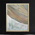 Vintage Framed Sailboat Painting With Large Sails And Calm Water Surface