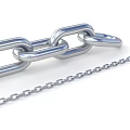 Shiny Silver Metallic Chain With Interconnected Metal Links And Solid Structure 3d model
