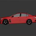 Red Sports Car with Sleek Exterior Design Black Wheels and Rear Spoiler Modern Styling