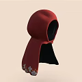 Stylish Red Hood Design With Black Interior Featuring Floral Patterns At The Bottom 3d model