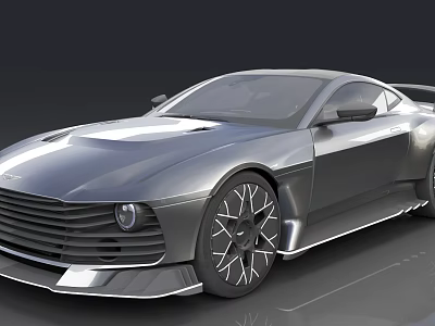 Silver Modern Sports Car With Sleek Body Large Alloy Wheels And Unique Grille 3d model