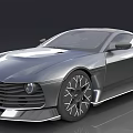 Silver Modern Sports Car With Sleek Body Large Alloy Wheels And Unique Grille